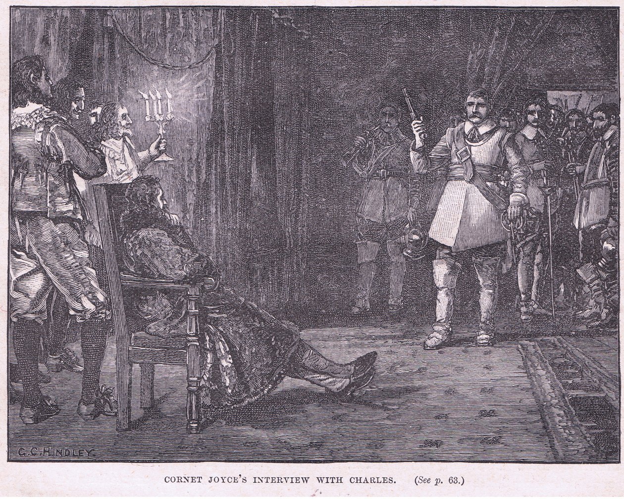Wywiad Cornet Joyce z Karolem I AD 1647 autorstwa Godfrey C. Hindley