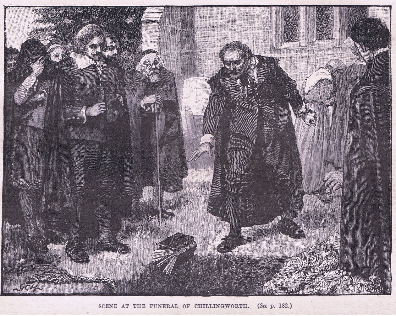 Scena na pogrzebie Chillingworth AD 1644 autorstwa Godfrey C. Hindley