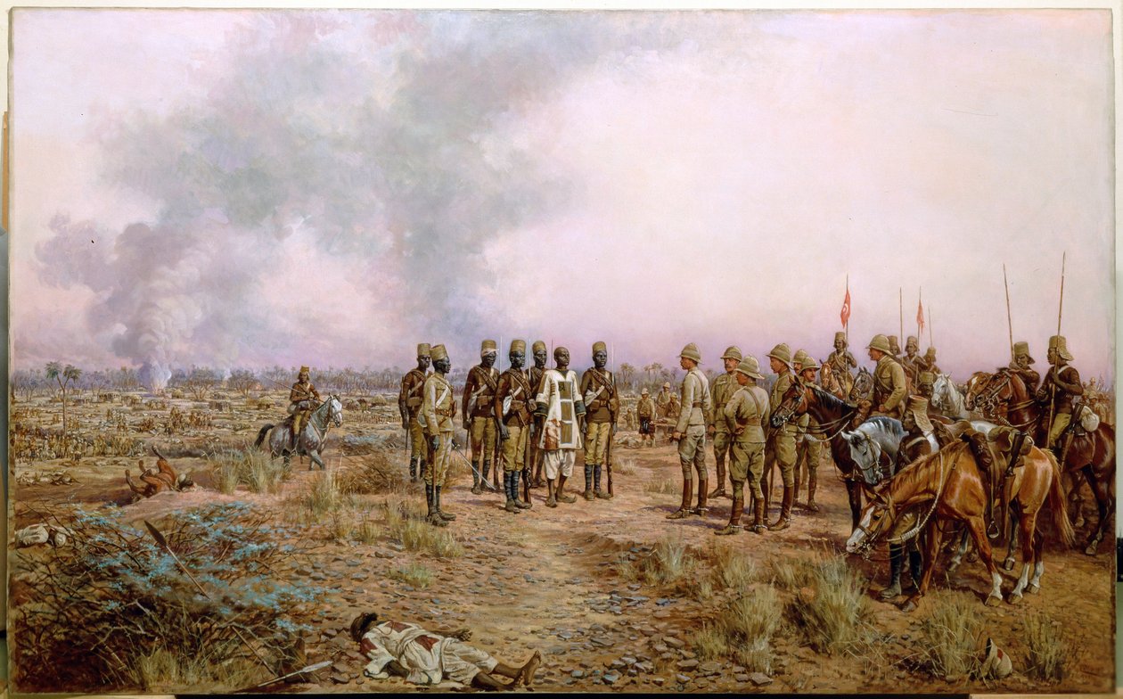 Po bitwie pod Atbarą, 8 kwietnia 1898 (olej na płótnie) autorstwa Godfrey Douglas Giles