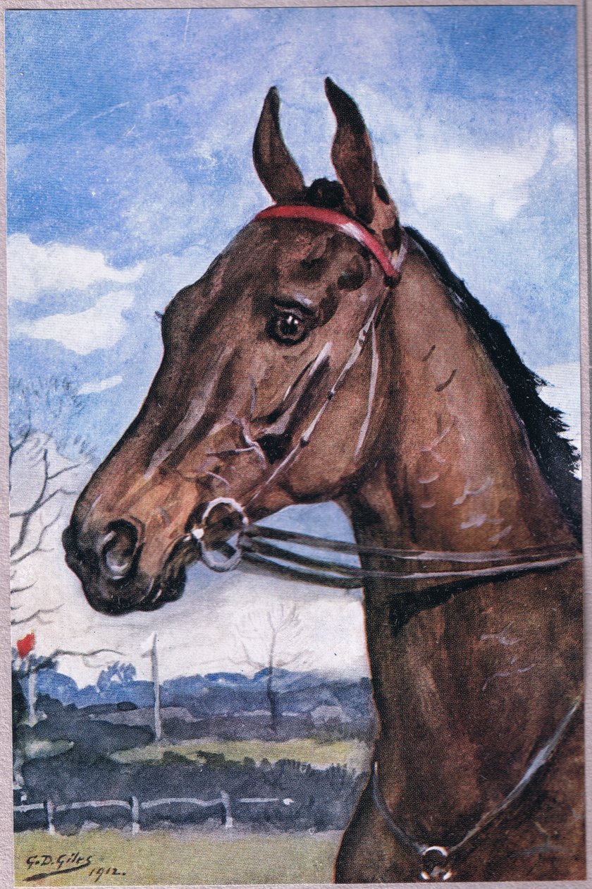 Jak pokonujemy faworyta, z Poems of Adam Lindsay Gordon opublikowane przez T. N. Foulis, 1912 autorstwa Godfrey Douglas Giles
