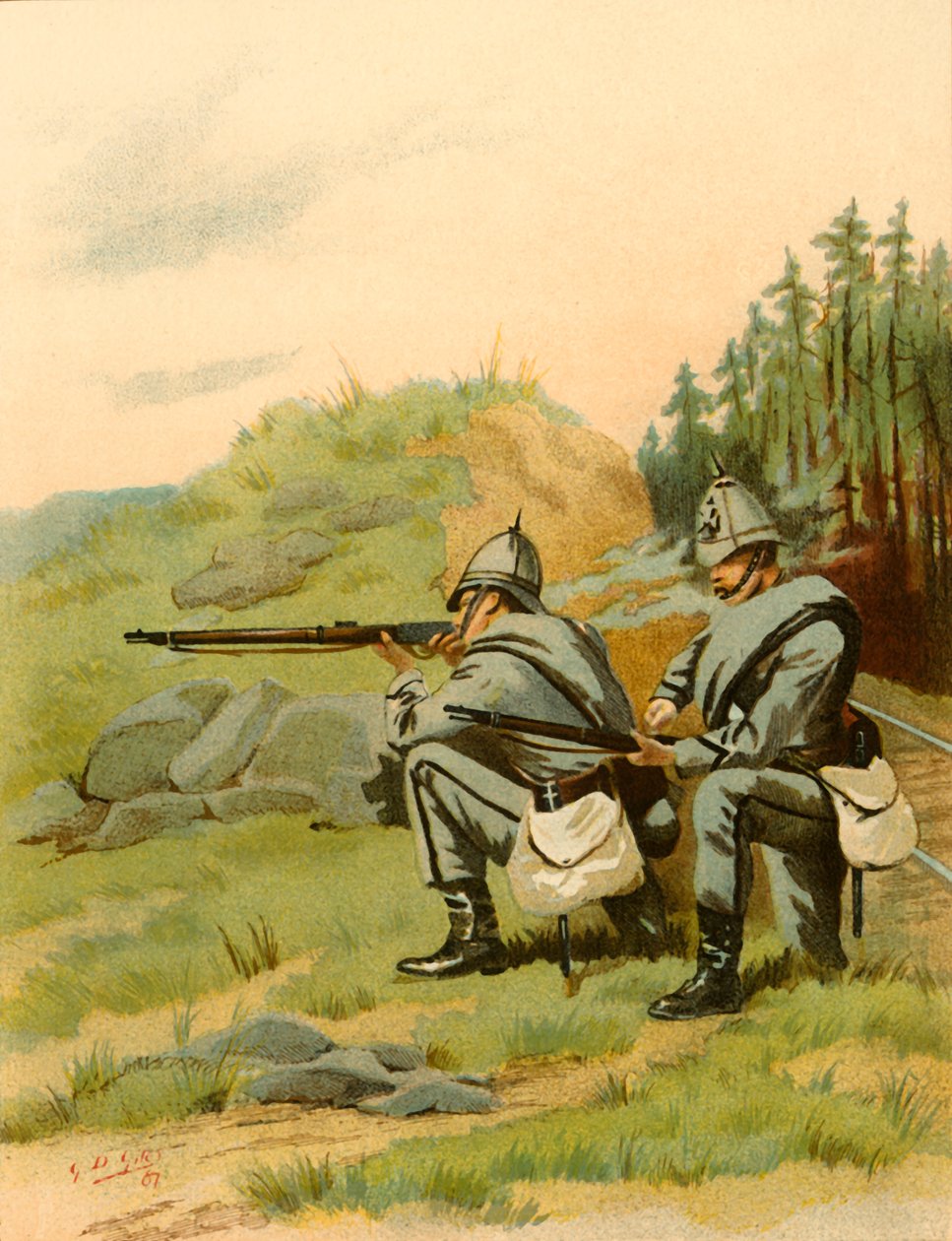 20. Artyści Middlesex - Wolontariusze, 1890. autorstwa Godfrey Douglas Giles