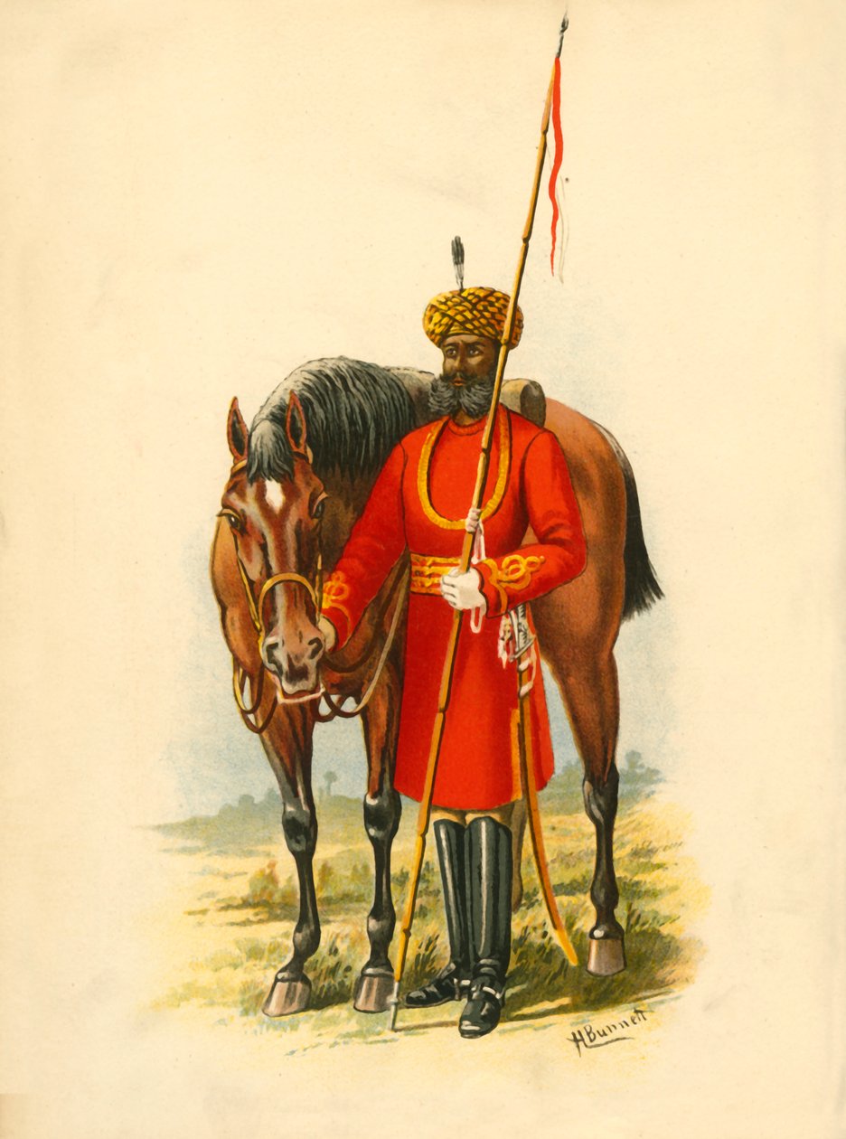Gwardia przyboczna generałów gubernatorów, Kalkuta, 1890. autorstwa Godfrey Douglas Giles