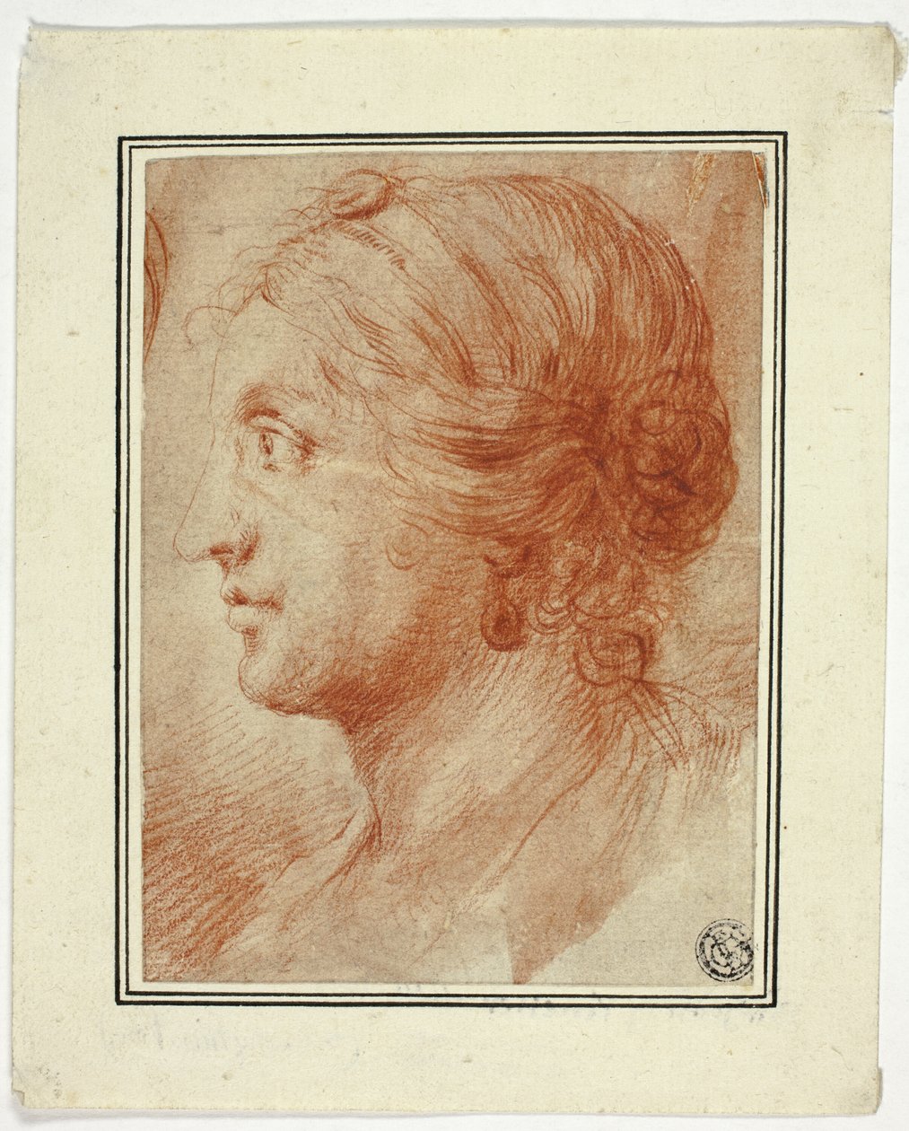 Popiersie kobiety w profilu w lewo autorstwa Godfrey Kneller