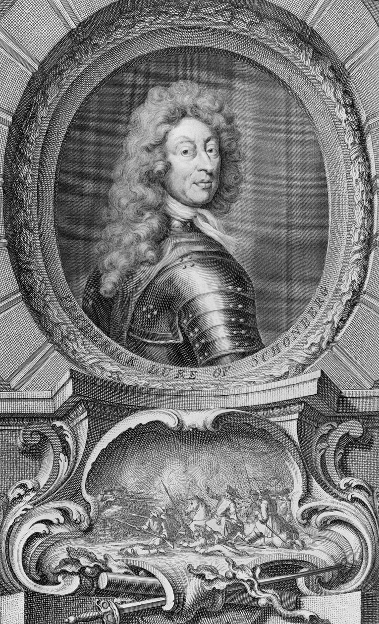 Fryderyk, książę Schomberg (1615-90) ryty przez Jacobusa Houbrakena (1698-1780) autorstwa Godfrey Kneller