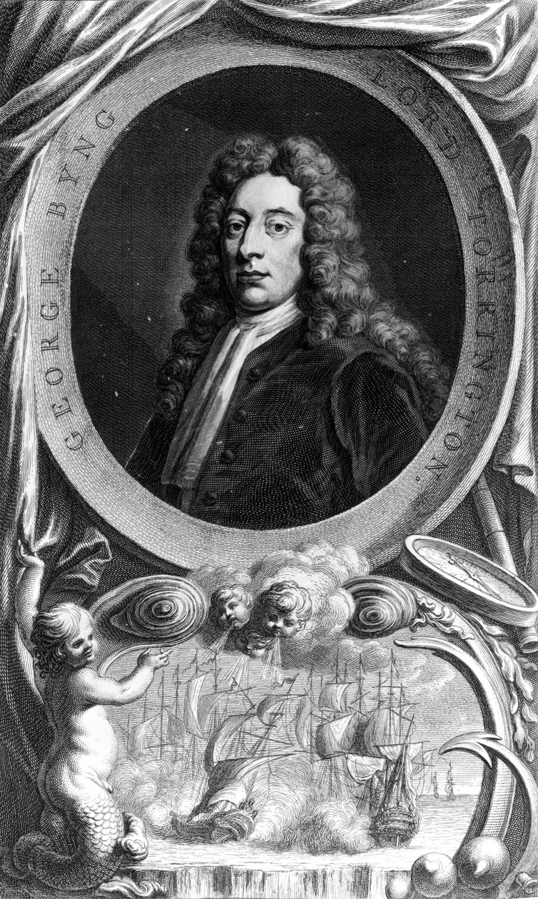 George Byng, 1. wicehrabia Torrington, ryty przez Jacobusa Houbrakena, 1747 autorstwa Godfrey Kneller