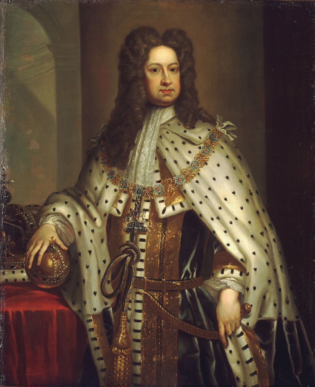 Jerzy I (1660-1727), ok. 1714 (olej na płótnie) autorstwa Godfrey Kneller