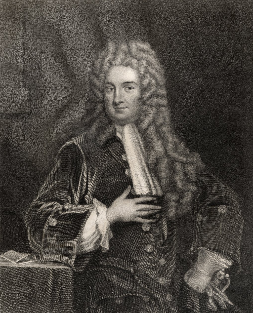 John Radcliffe, grawerowane przez H. Cooka, z „Narodowej Galerii Portretów, tom I”, wydanej ok. 1820 r. autorstwa Godfrey Kneller
