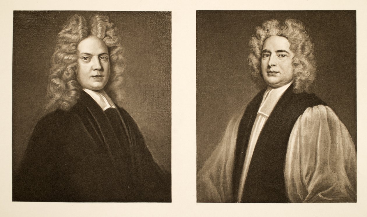 Po lewej: Henry Sacheverell D.D. Po prawej: Francis Atterbury, biskup Rochester, wyd. 1902 (kolotyp) autorstwa Godfrey Kneller