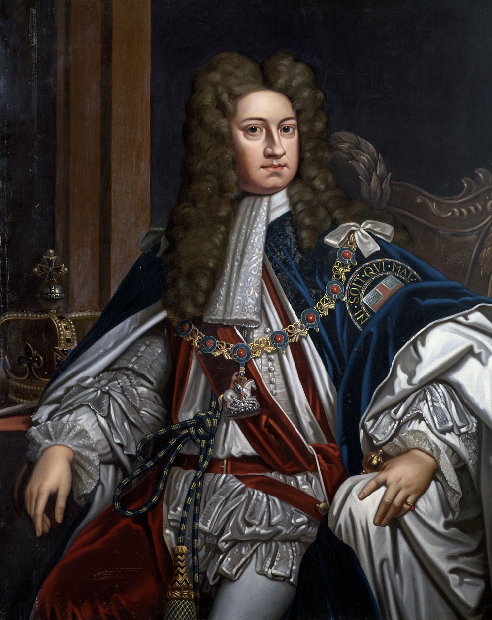 Portret Jerzego I, króla Wielkiej Brytanii (1660-1727) autorstwa Godfrey Kneller