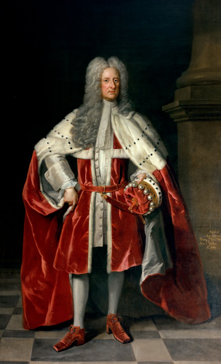 Portret Henryka I wicehrabiego św. Jana (1652-1742) w szatach koronacyjnych, 1727 autorstwa Godfrey Kneller