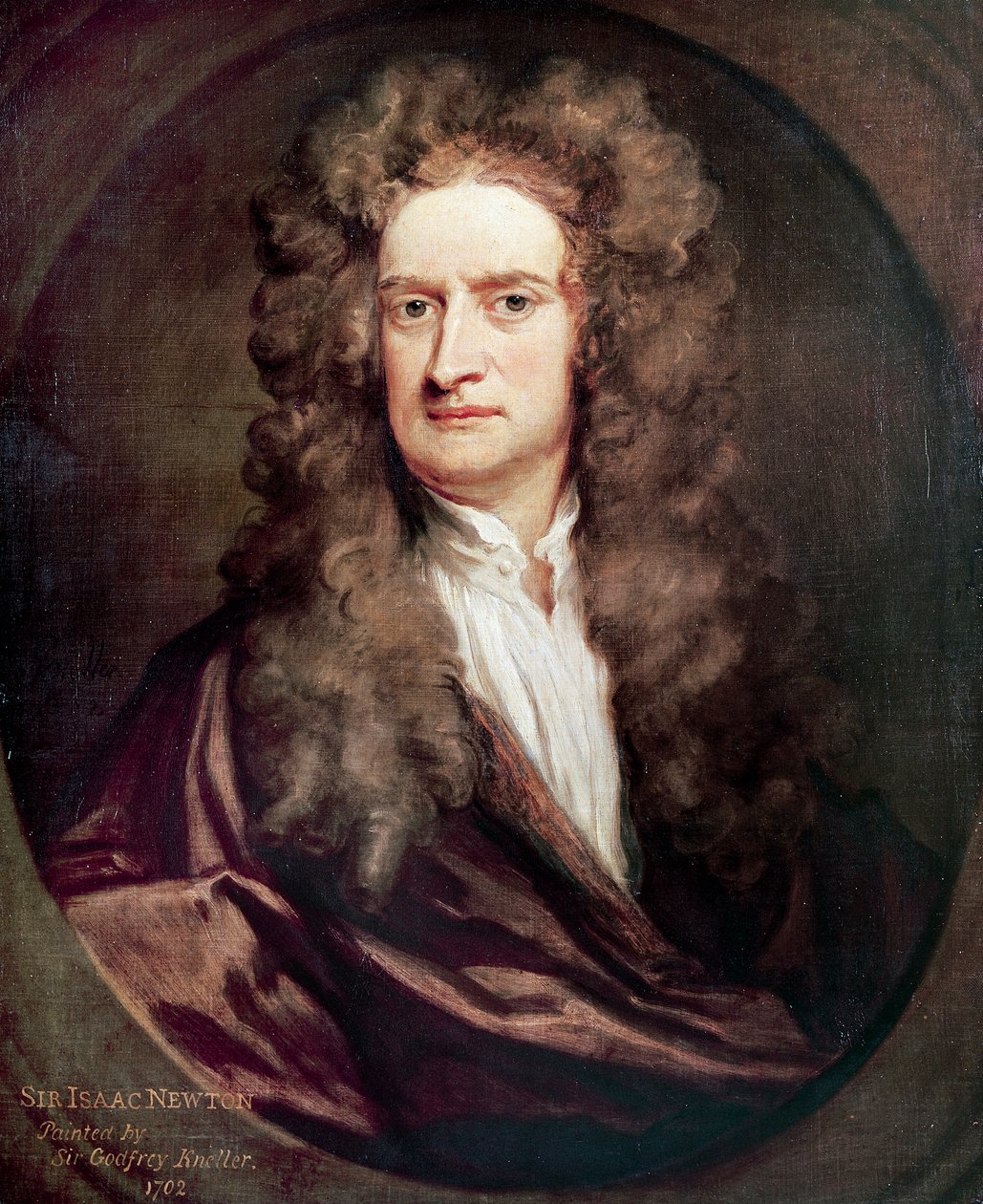 Portret Isaaca Newtona (1642-1727), angielskiego matematyka, fizyka i astronoma, obraz Godfrey Kneller (1646-1723) autorstwa Godfrey Kneller