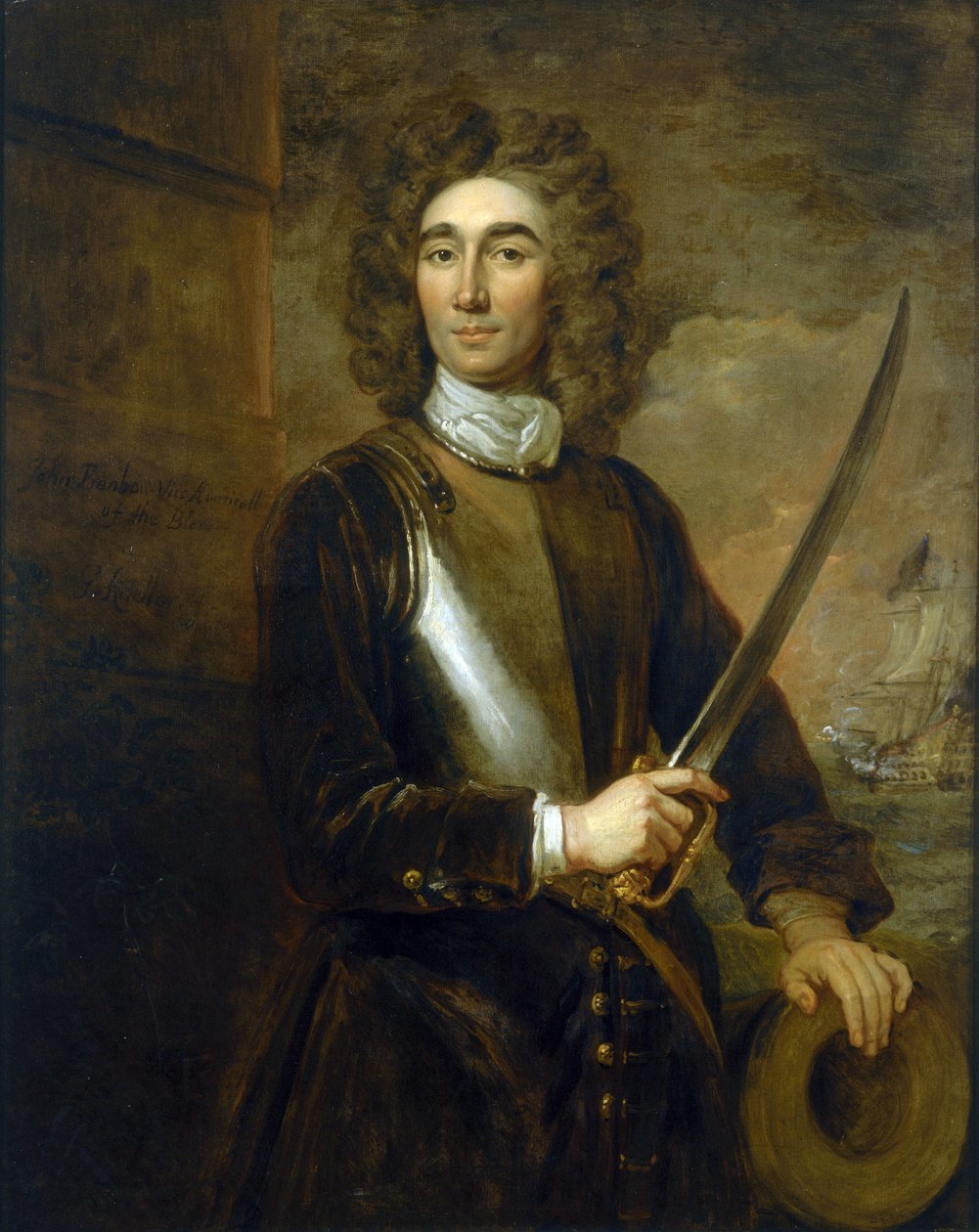 Portret wiceadmirała Johna Benbowa (1653-1702). Olej na płótnie autorstwa Godfrey Kneller