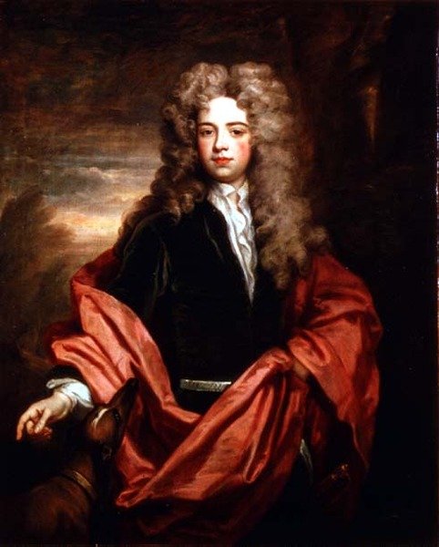 Portret dżentelmena z chartem autorstwa Godfrey Kneller