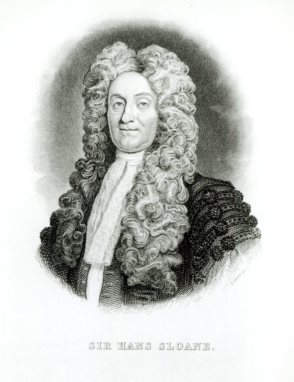 Sir Hans Sloane (1660-1753) rycina wykonana przez Williama Home Lizarsa (1788-1859) do pamiętnika Sloane