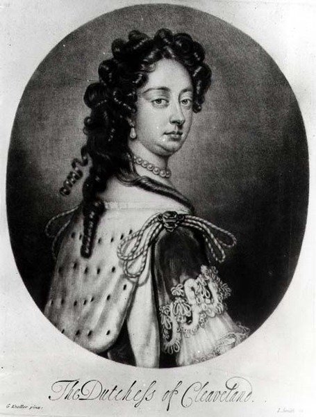 Portret Barbary Villiers, księżnej Cleveland (1641-1709) rytowany przez J. Smith autorstwa Godfrey after Kneller