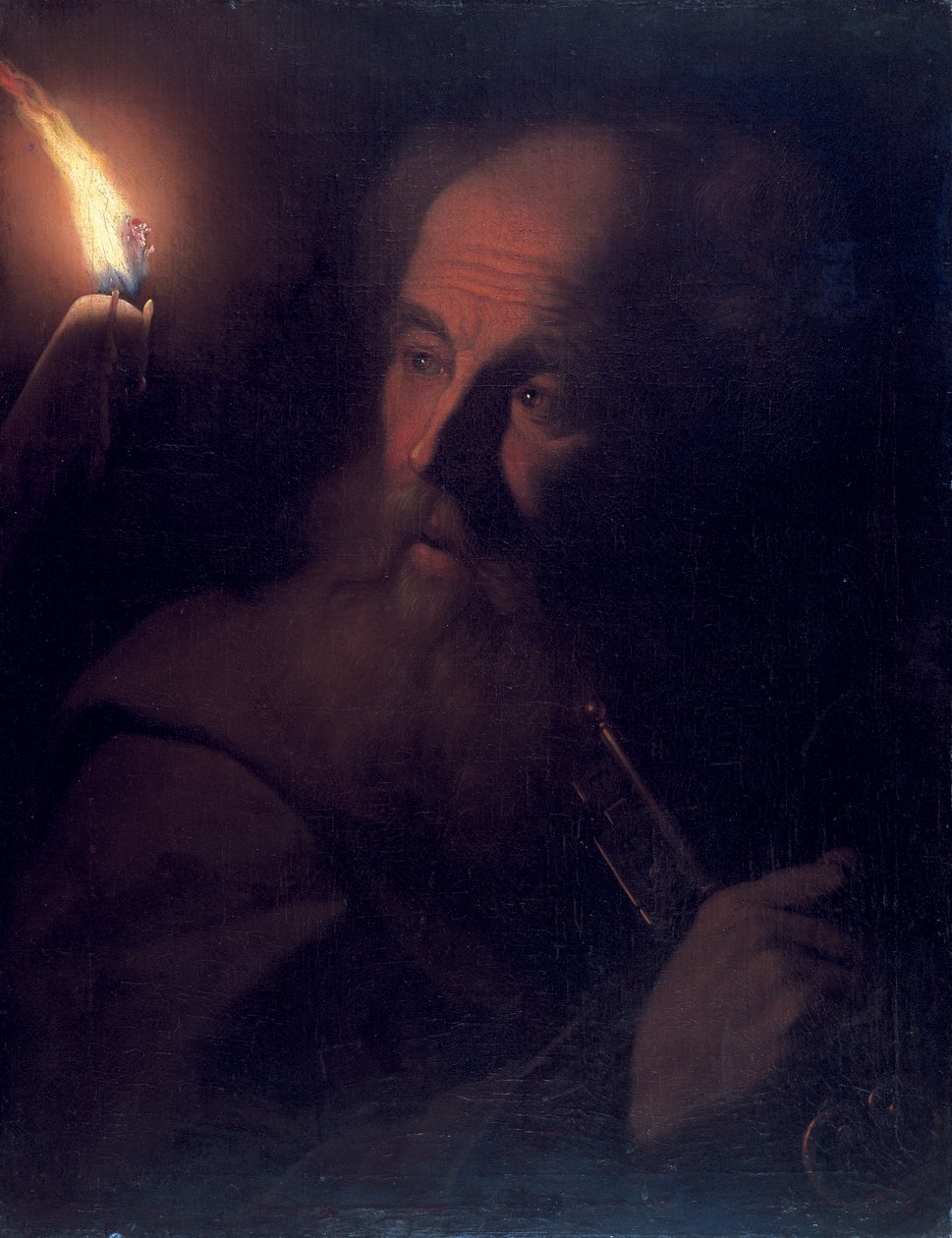 Św. Piotr przy świecach, c.1700-06 autorstwa Godfried Schalcken