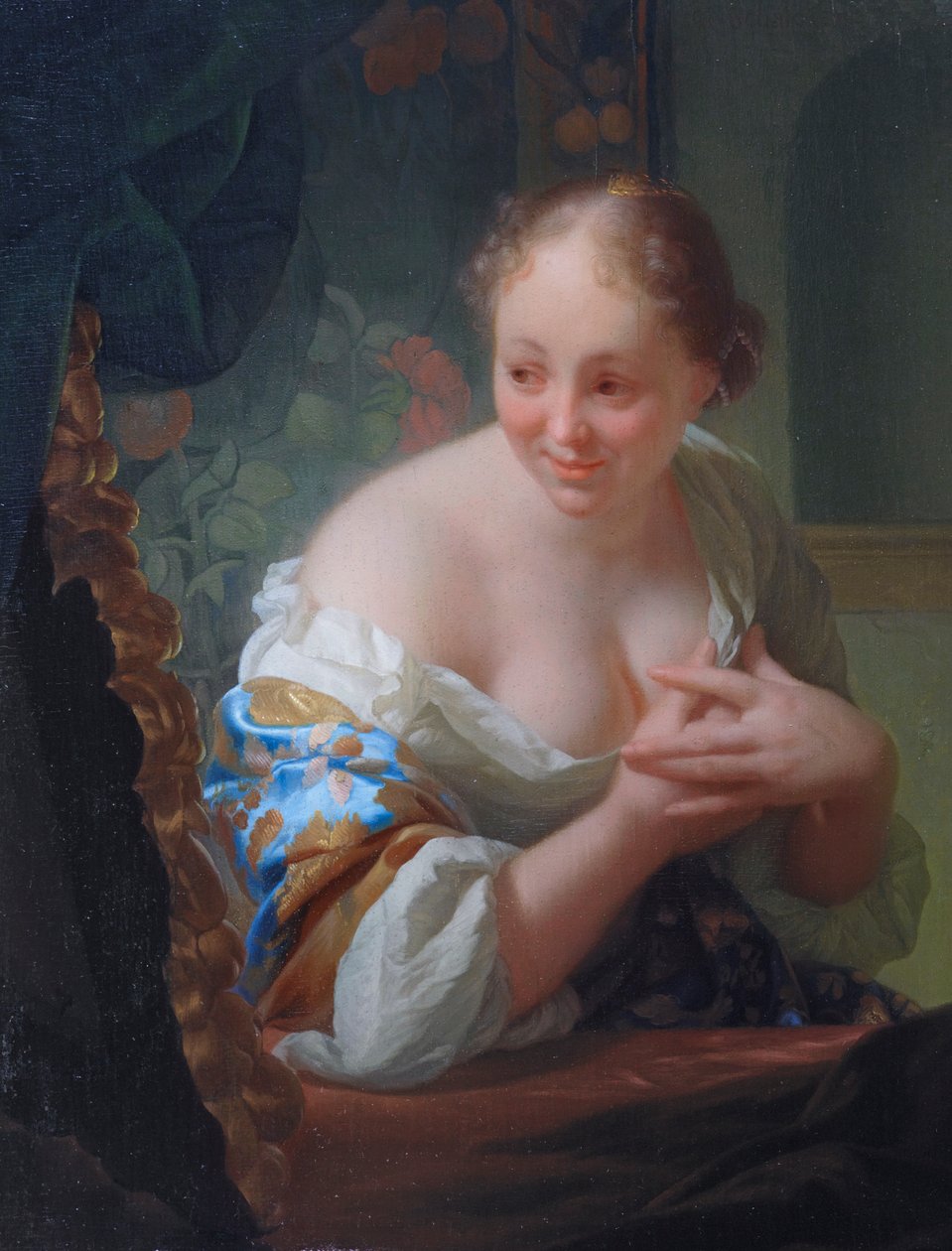 Młoda kobieta przed lustrem autorstwa Godfried Schalcken