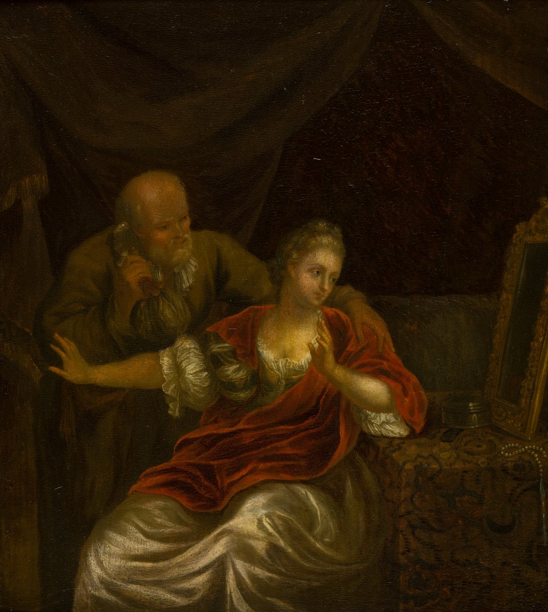 Oferta odrzucona, c.1663-1706 (olej na płótnie) autorstwa Godfried (after) Schalken or Schalcken