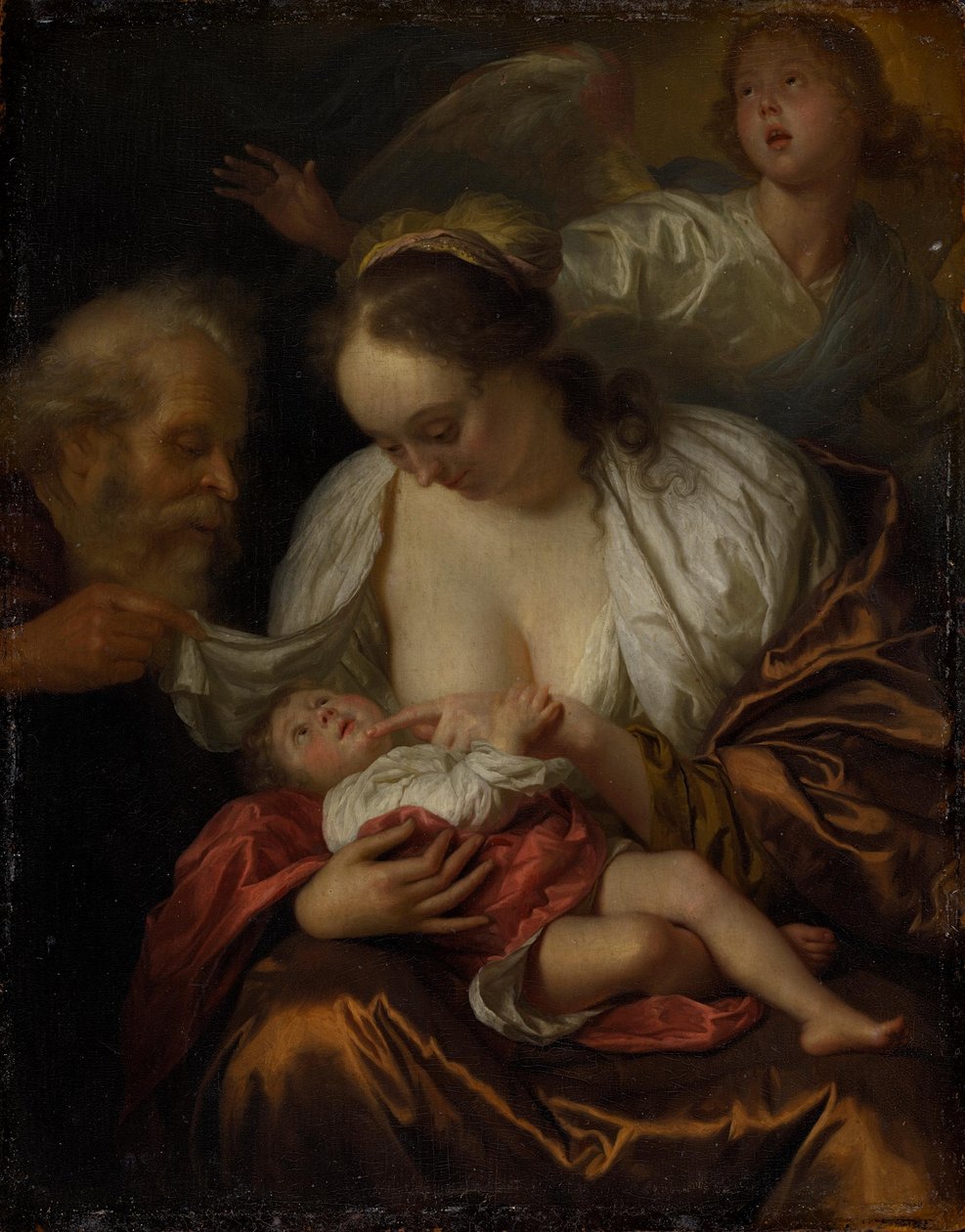 Święta Rodzina z aniołem autorstwa Godfried Schalcken