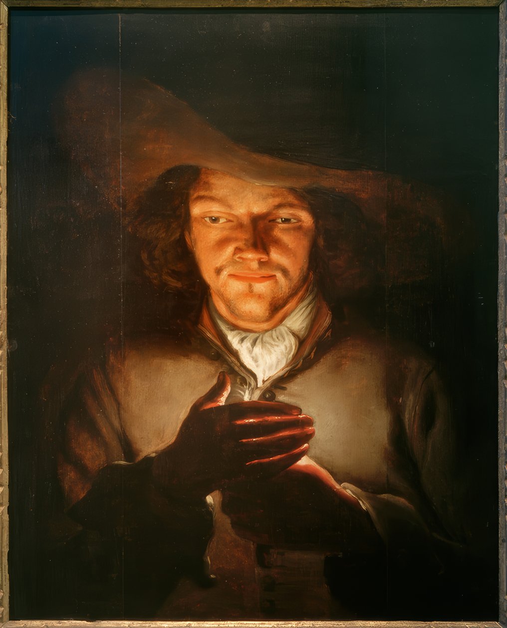 Mężczyzna z świecą autorstwa Godfried Schalcken