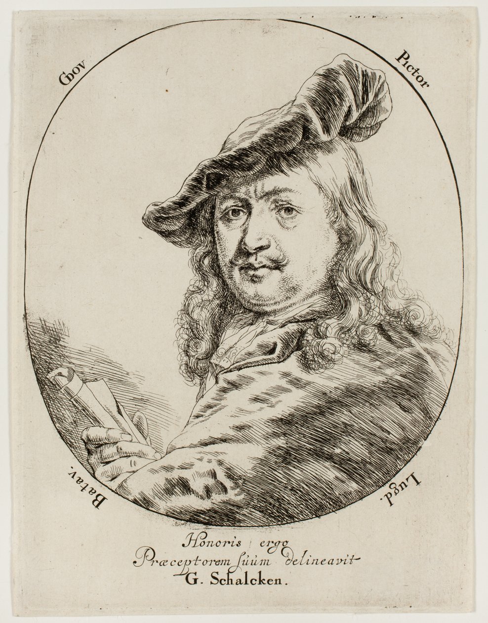 Portret Gerarda Dou, malarza autorstwa Godfried Schalcken