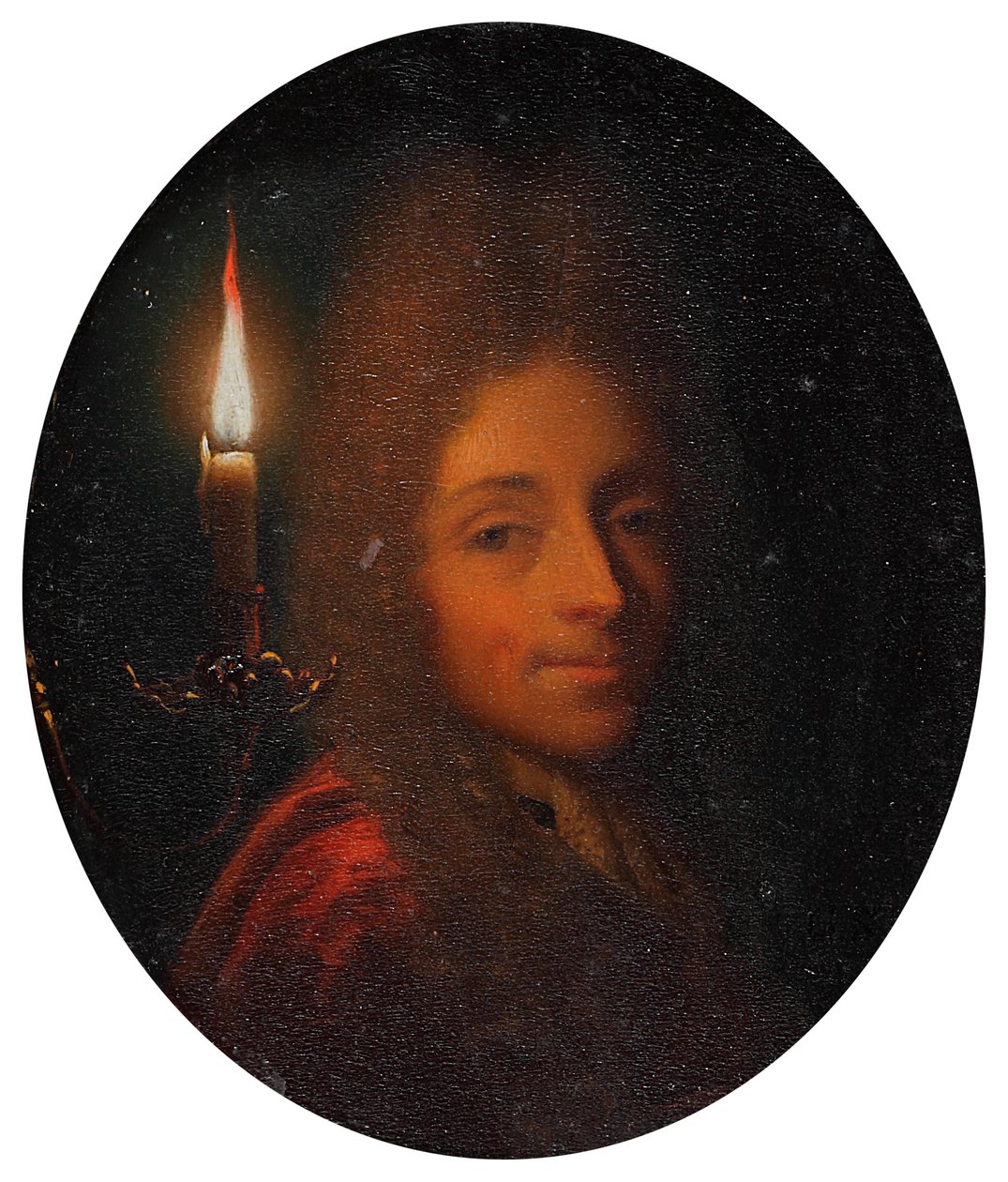 Autoportret z płonącą świecą autorstwa Godfried Schalcken