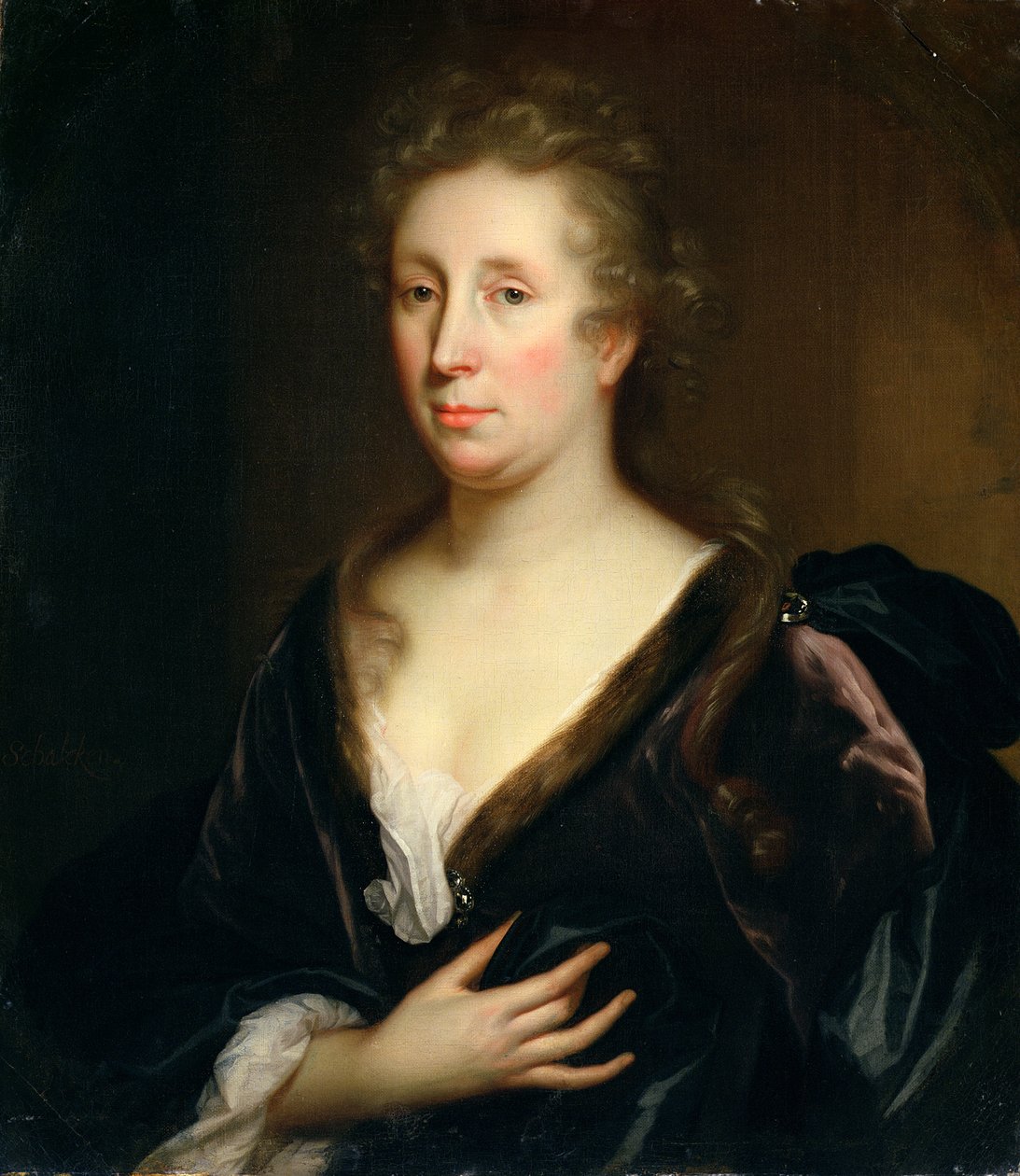 Portret artystki Rachel Ruysch autorstwa Godfried Schalcken