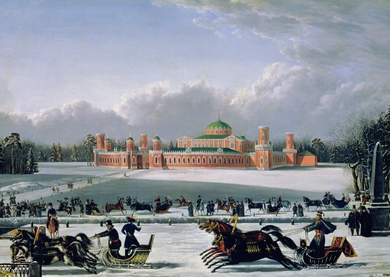 Wyścig sań w Parku Pietrowskim w Moskwie, 1848 autorstwa Golitsyn