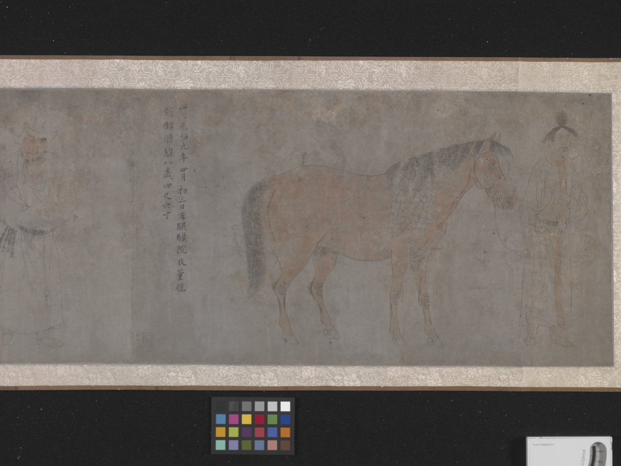 Five Tribute Horses (atrament i kolor na papierze) autorstwa Gonglin Li