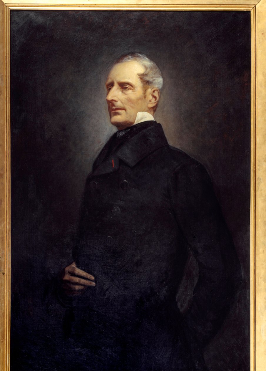 Portret poety i polityka Alphonse de Lamartine (1790-1869). Obraz Gonzague Privat (1843 -?) autorstwa Gonzague Privat