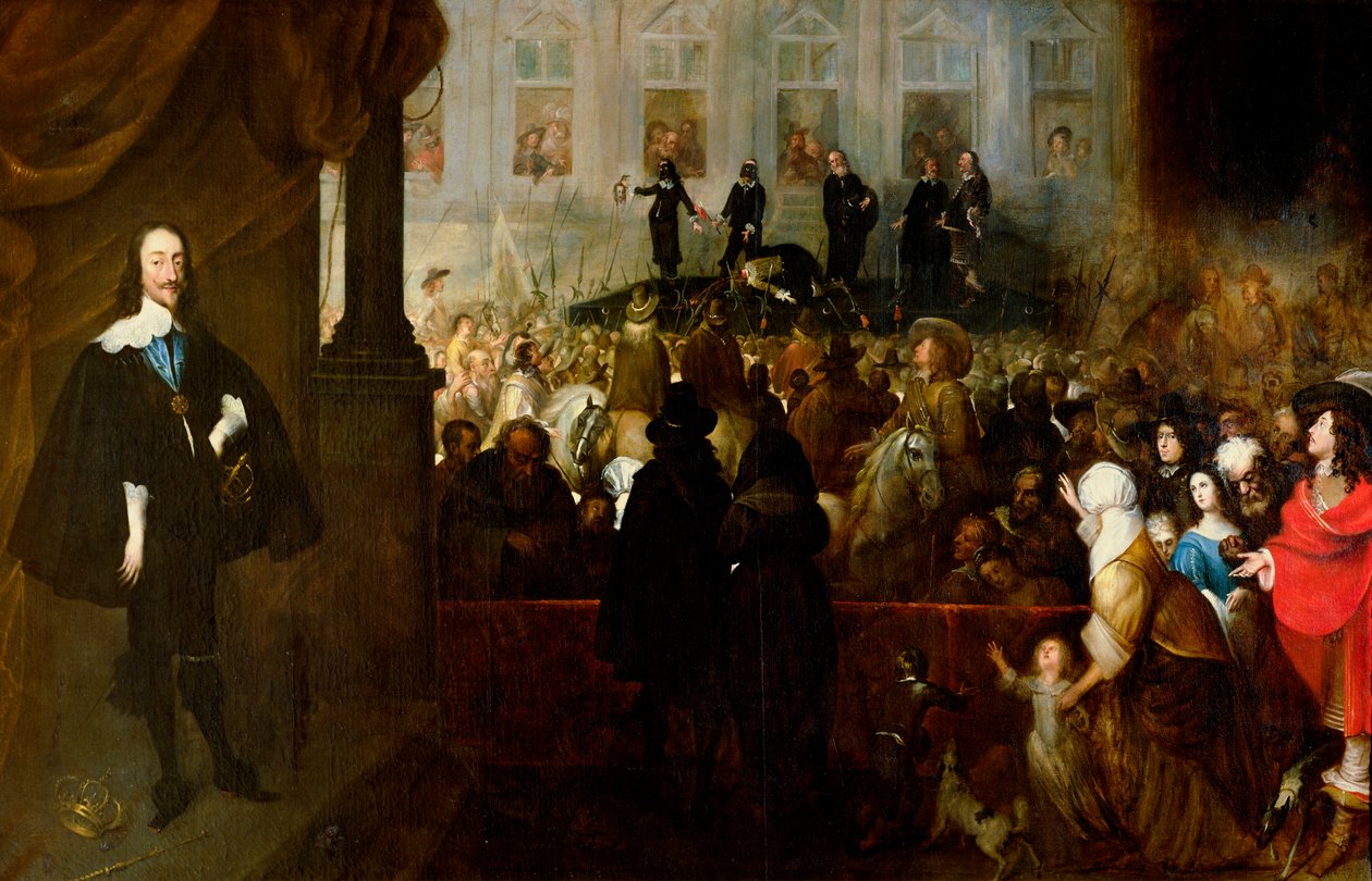 Egzekucja Karola I (1600-49) w Whitehall, 30 stycznia 1649 autorstwa Gonzales Coques