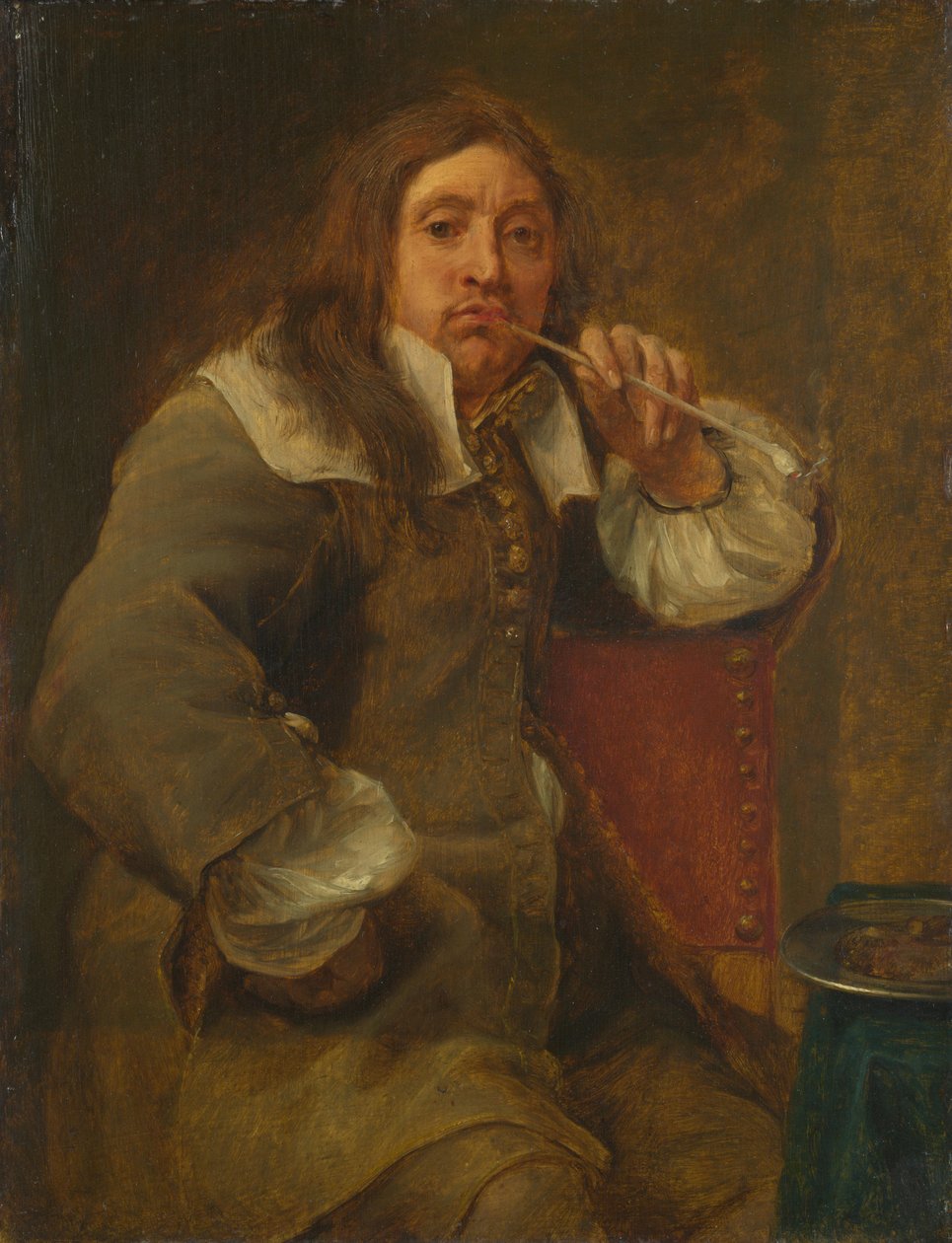 Portret zapachowy Lucasa Faydherbe 1617-1697. Z serii Pięć zmysłów sprzed 1661. autorstwa Gonzales Coques