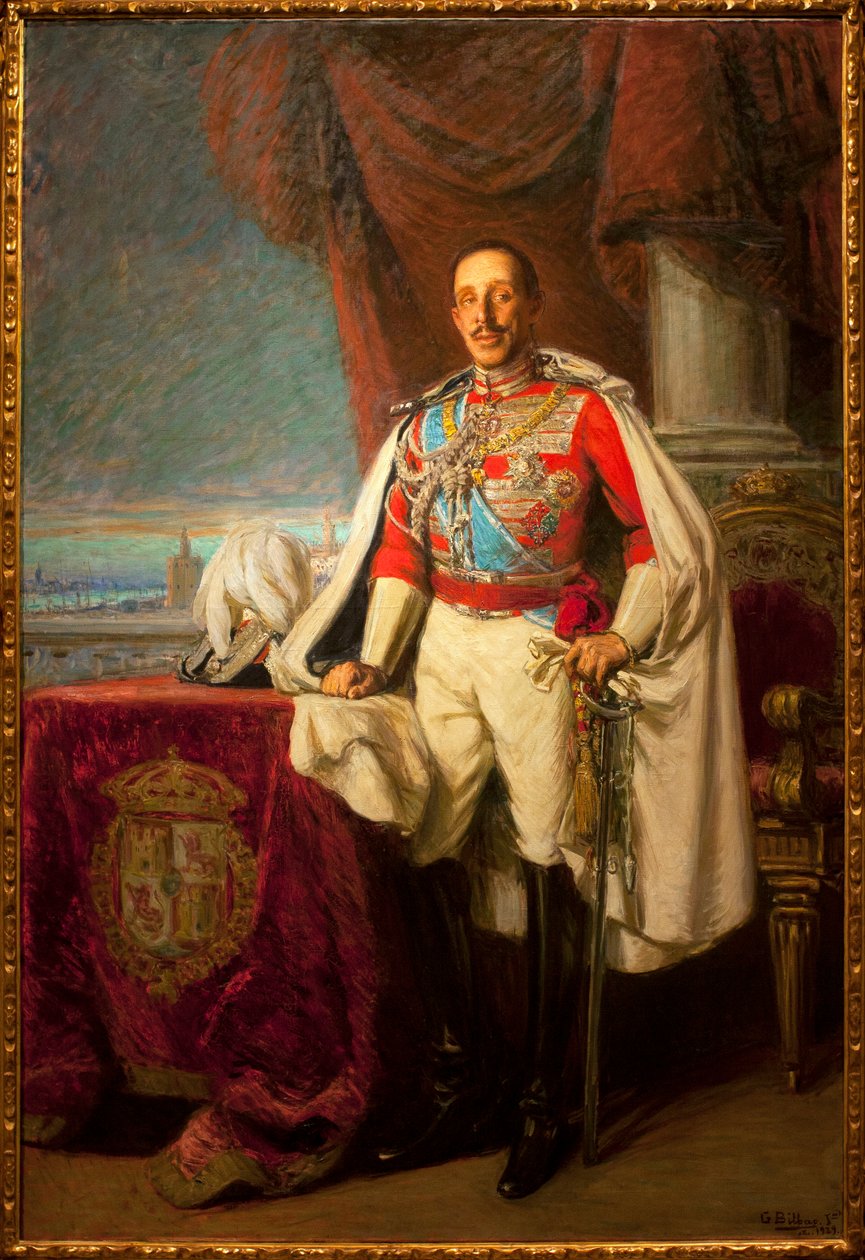 Alfonso XIII z Hiszpanii - Portret Alfonsa XIII - Obraz Gonzalo Bilbao Martineza (1860-1938), olej na płótnie autorstwa Gonzalo Bilbao Martinez