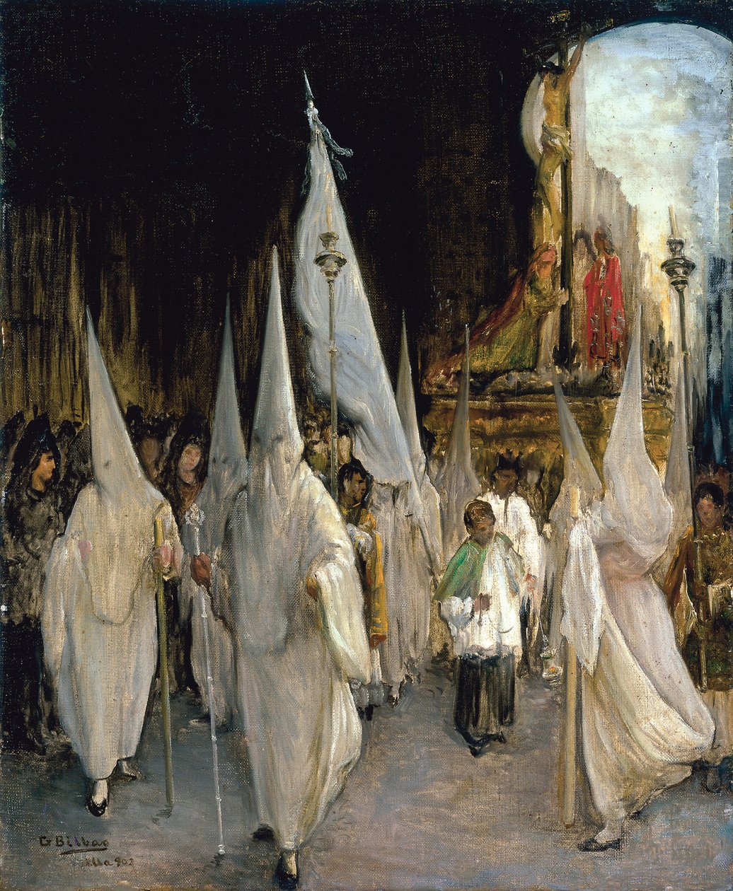 Procesja Siedmiu Słów - Bilbao Martinez, Gonzalo (1860-1938) - 1902 - Olej na płótnie - 54x45 - Museo Carmen Thyssen, Malaga autorstwa Gonzalo Bilbao Martinez