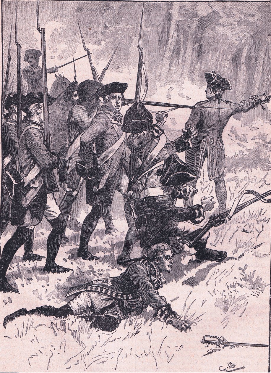 Klęska generała Braddocka w indyjskiej zasadzce AD 1755 autorstwa Gordon Frederick Browne