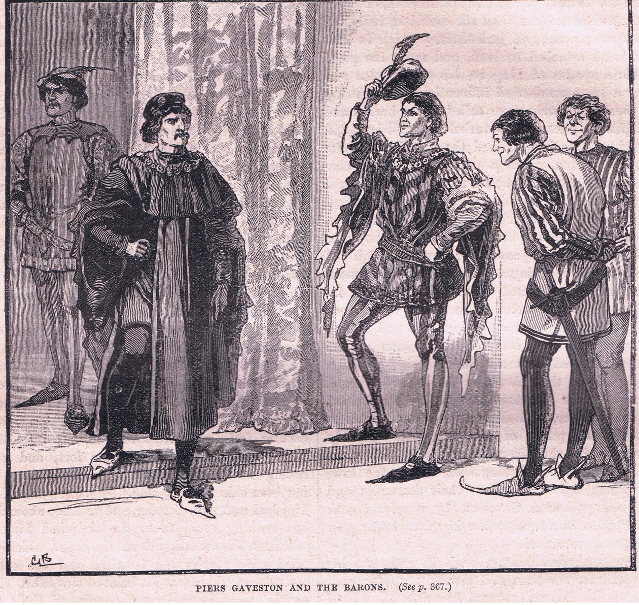 Piers Gaveston i baronowie AD 1309 autorstwa Gordon Frederick Browne