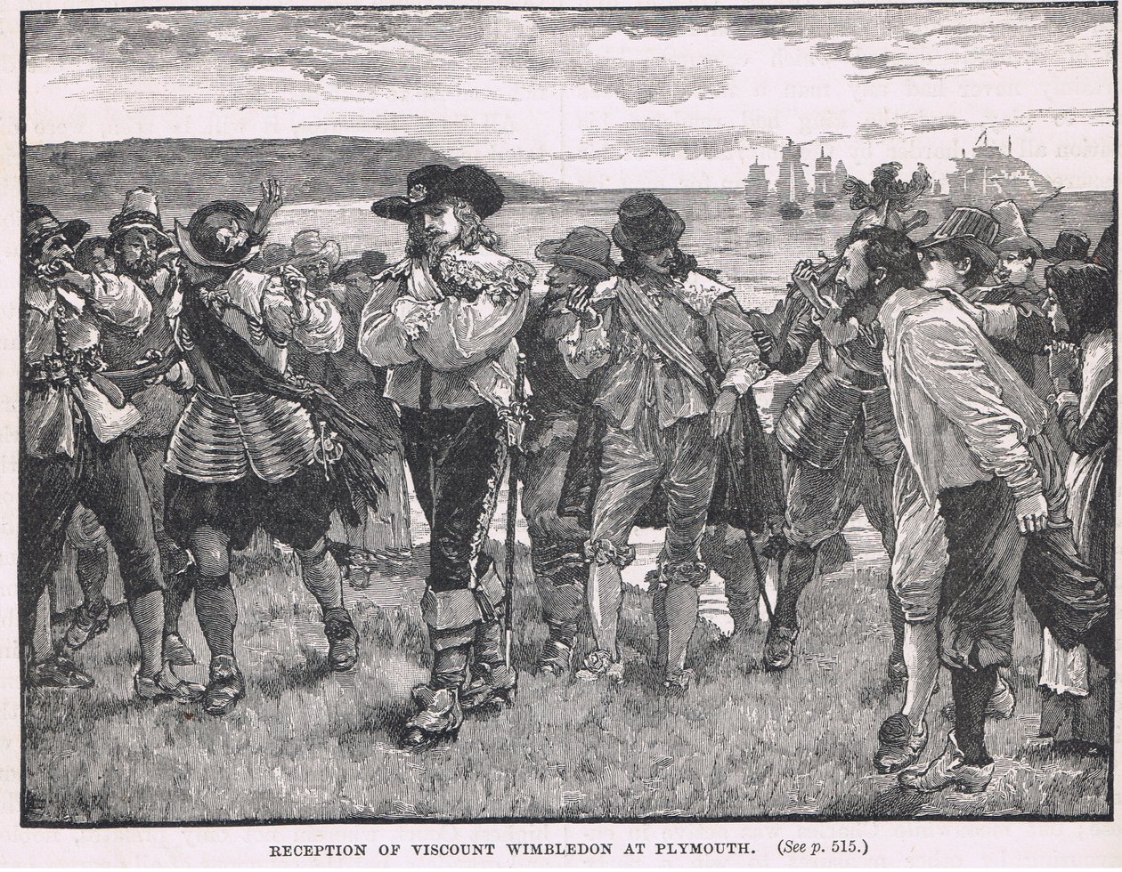Przyjęcie wicehrabiego Wimbledon w Plymouth 1626 autorstwa Gordon Frederick Browne