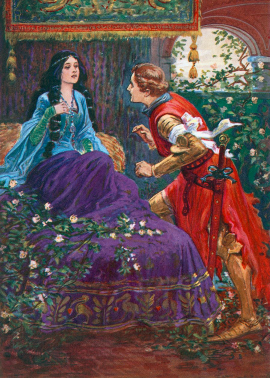 Książę i Śpiąca Królewna (kolorowa litografia) autorstwa Gordon Frederick (after) Browne