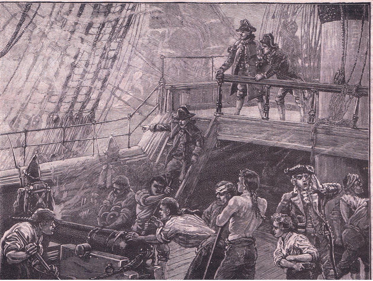 Admirał Rodney bombarduje Le Havre AD 1759 autorstwa Gordon Frederick Browne