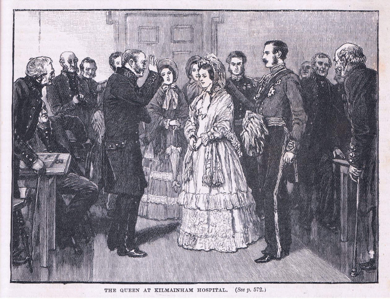 Królowa w szpitalu Kilmainham AD 1849 autorstwa Gordon Frederick Browne