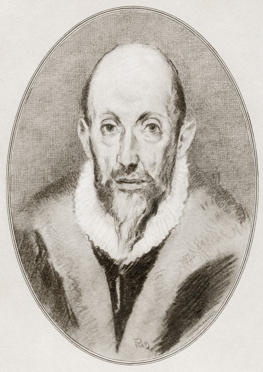 Domenikos Theotokopoulos, El Greco, z Żywych biografii wielkich malarzy. autorstwa Gordon Ross