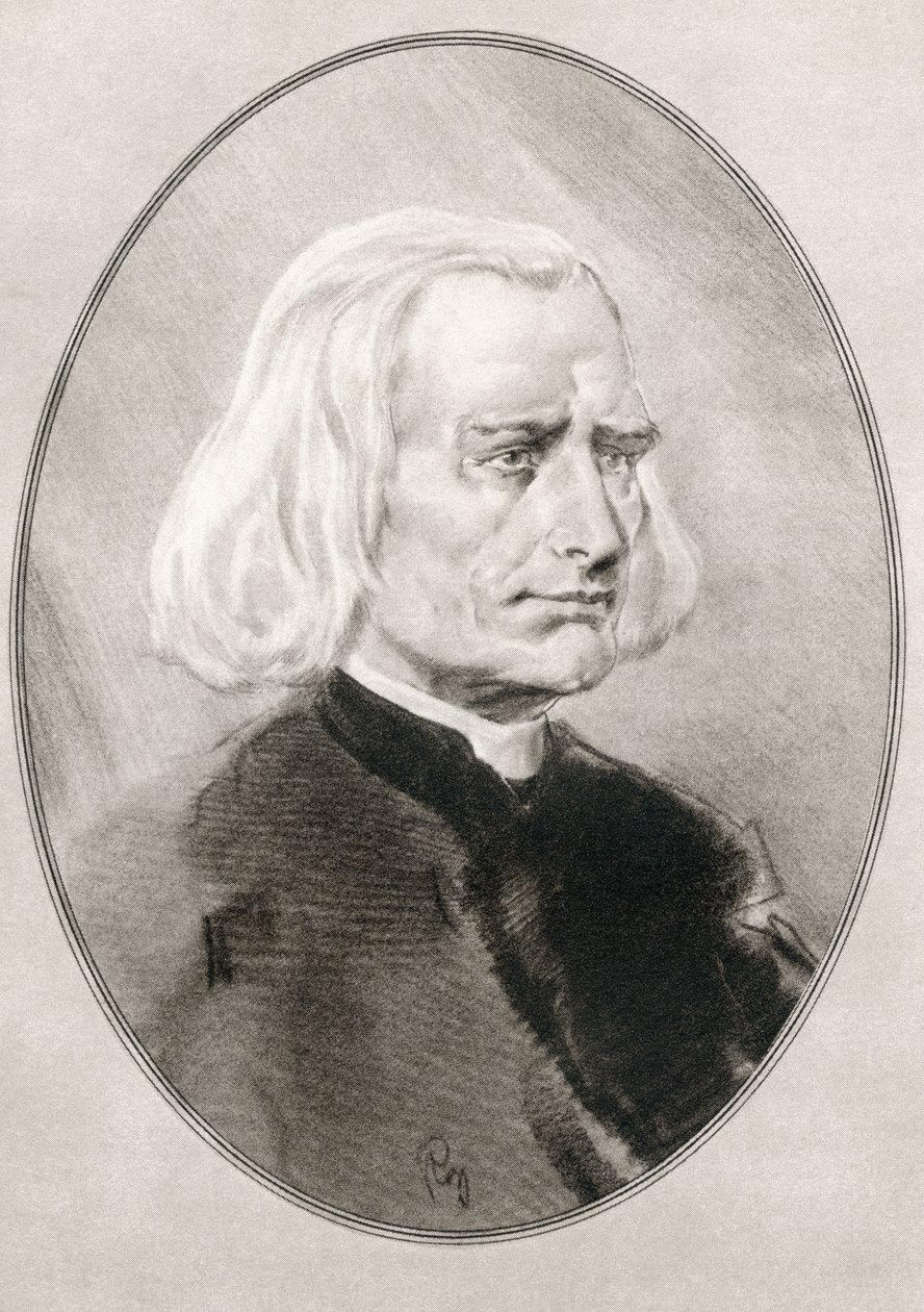 Franciszek Liszt, z Żywych biografii wielkich kompozytorów autorstwa Gordon Ross