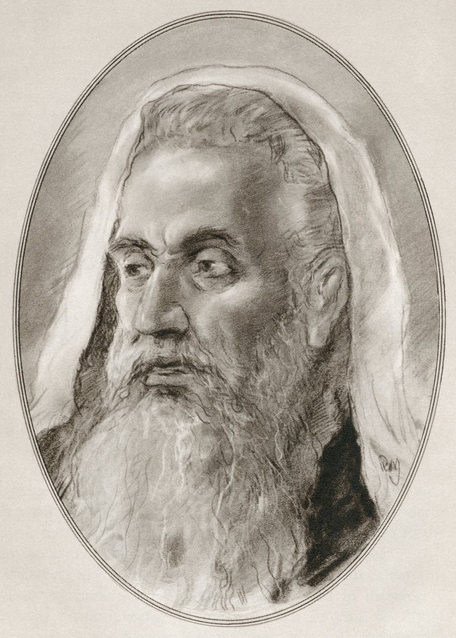 Izajasz, prorok żydowski z VIII wieku p.n.e., z Żywych biografii przywódców religijnych autorstwa Gordon Ross