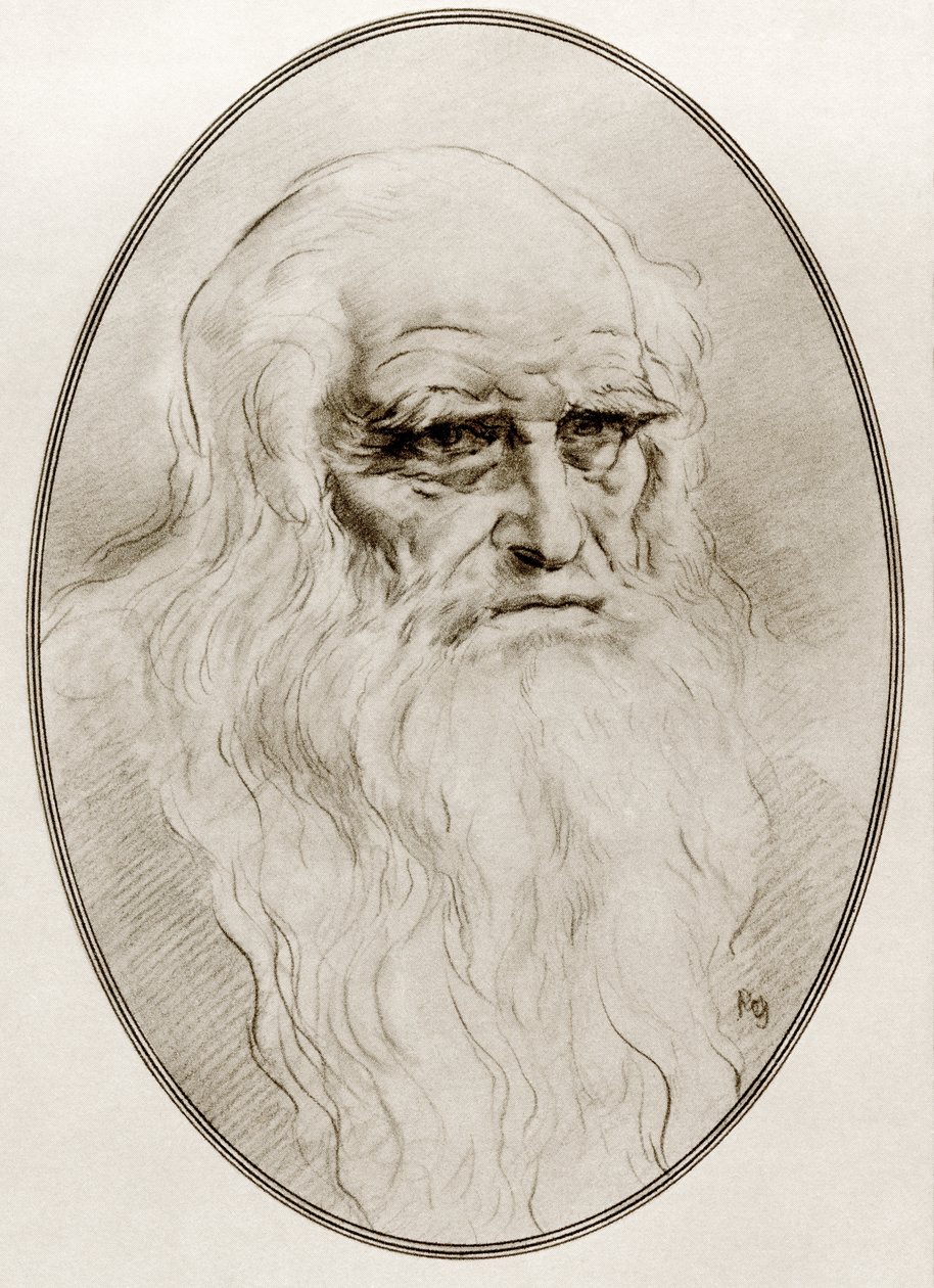Leonardo di ser Piero da Vinci, z Żywych biografii wielkich malarzy autorstwa Gordon Ross