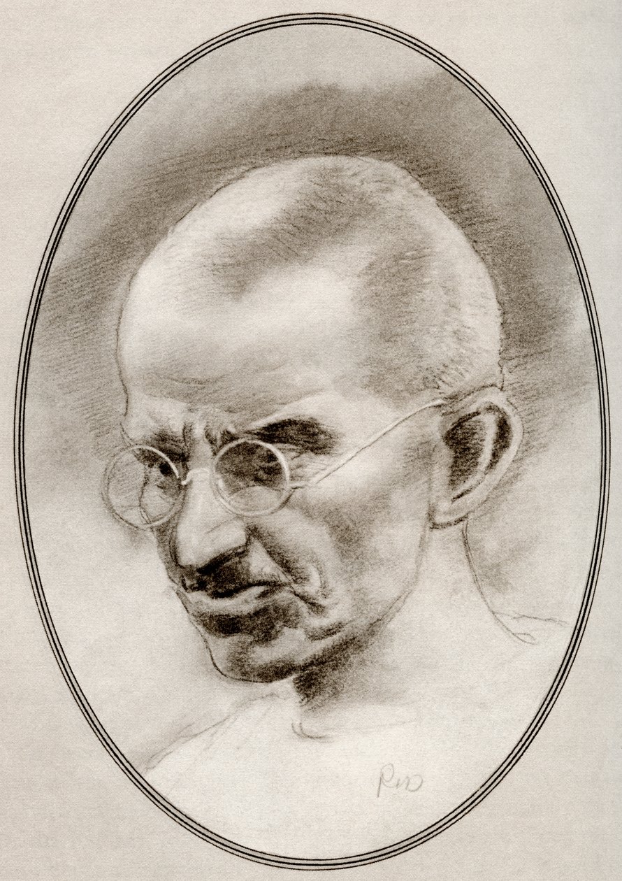 Mohandas Karamchand Gandhi, z Żywych biografii przywódców religijnych autorstwa Gordon Ross