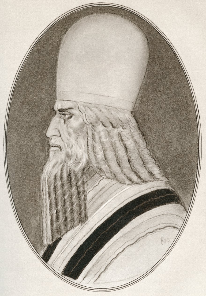 Zoroaster, aka Zarathustra, Zarathushtra Spitama lub Ashu Zarathushtra, z Żywych biografii przywódców religijnych autorstwa Gordon Ross