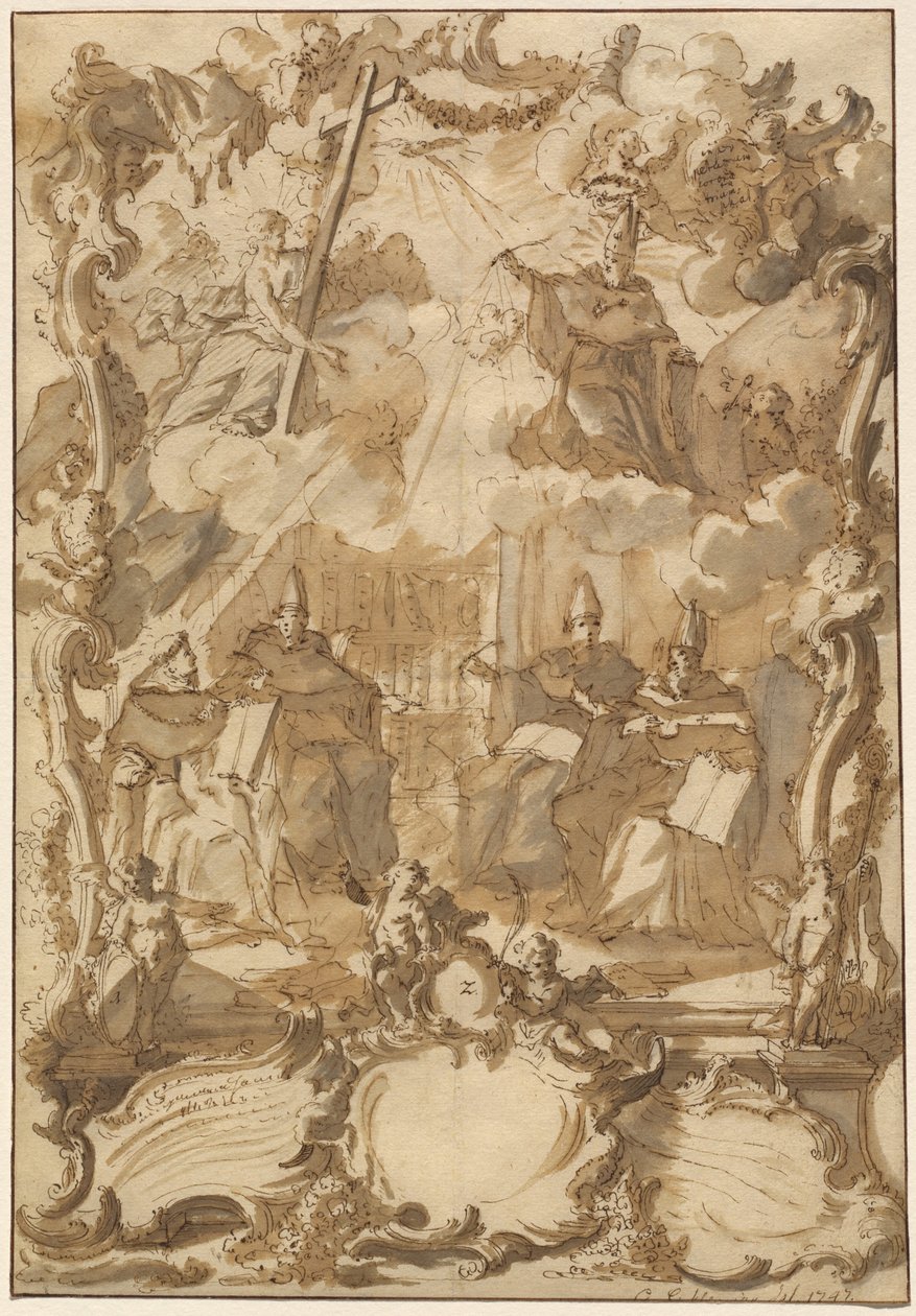 Projekt pracy dyplomowej z doktorami Kościoła autorstwa Gottfried Eichler the Younger