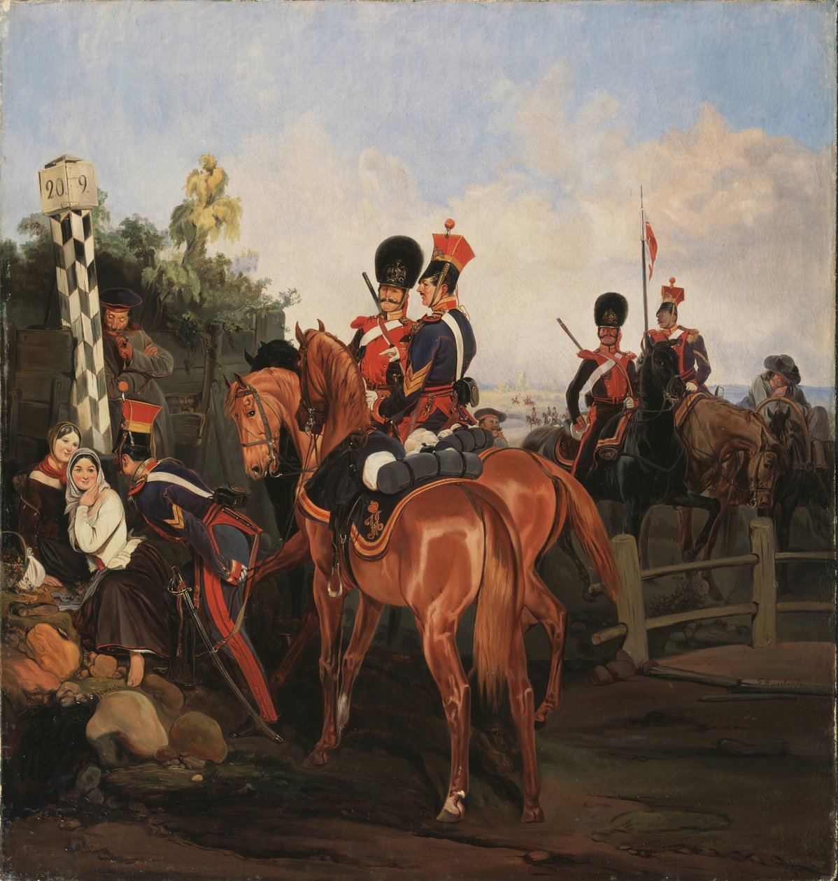 Pod kamieniem milowym, 1859 autorstwa Gottfried Willewalde