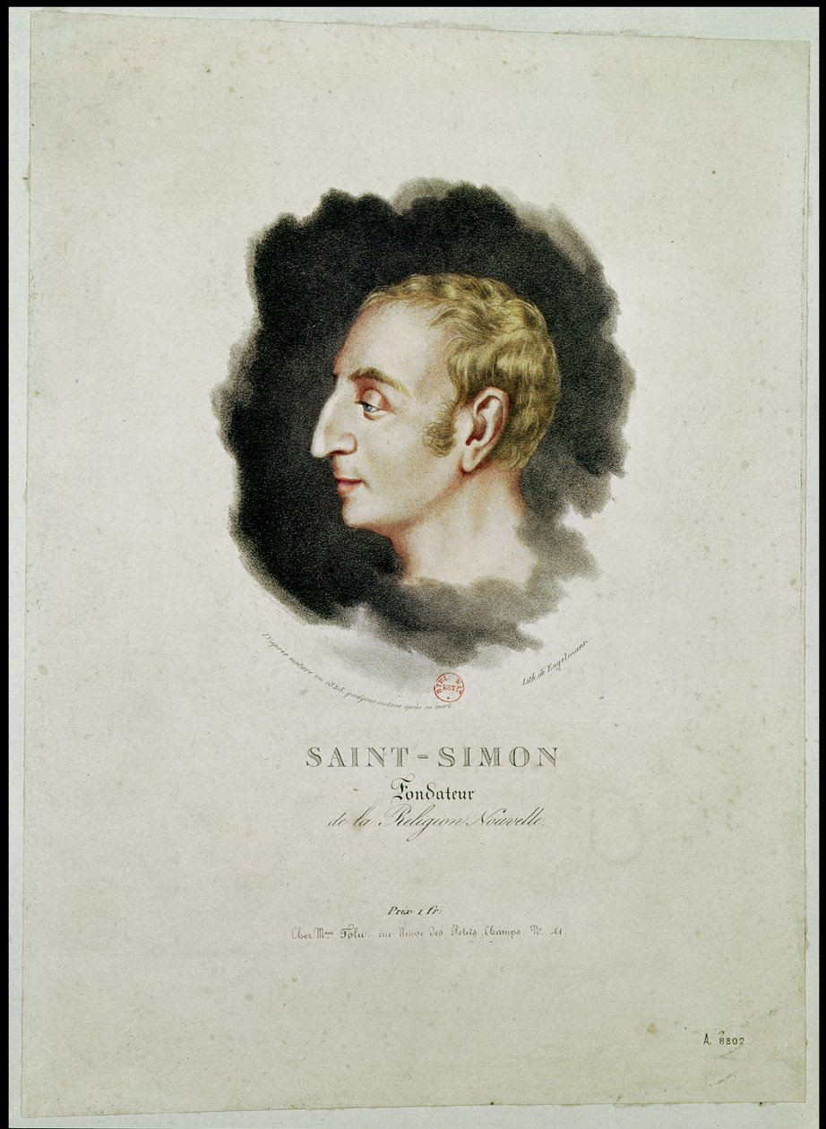 Portret Claude Henri de Rouvroy, hrabiego Saint-Simon (1760-1825) wykonany wkrótce po jego śmierci, 1825 autorstwa Gottfried or Godefroy Engelmann