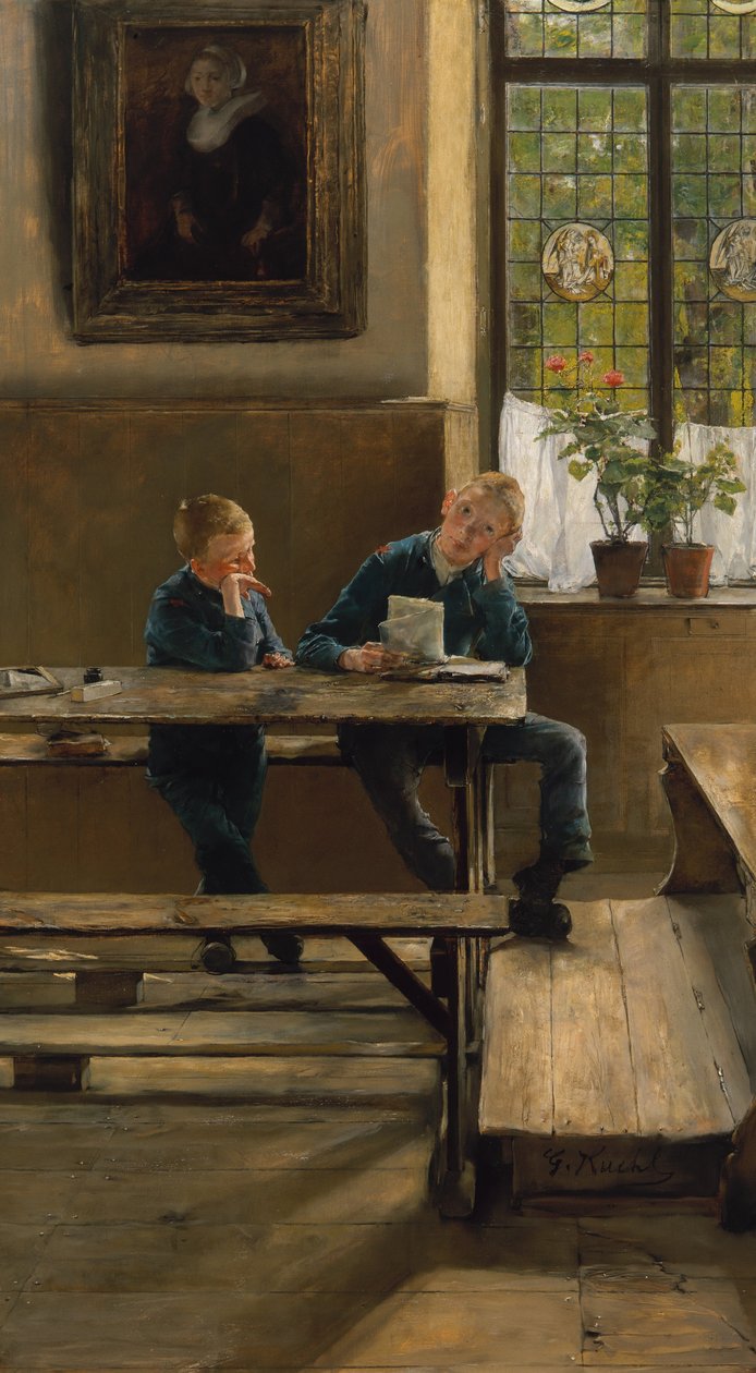 W sierocińcu, ok. 1886 (olej na płycie) autorstwa Gotthardt Johann Kuehl